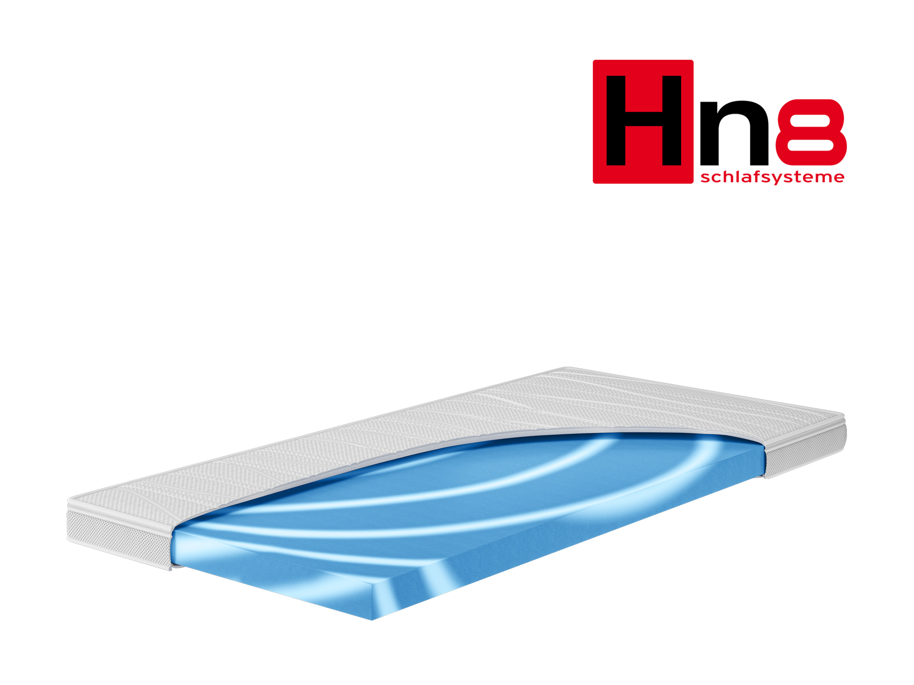 HN8 SCHLAFSYSTEME Nakładka żelowa dwustronna Surf 100 Cool z chłodzącym pokrowcem i  (H2, 180 x 200 cm)