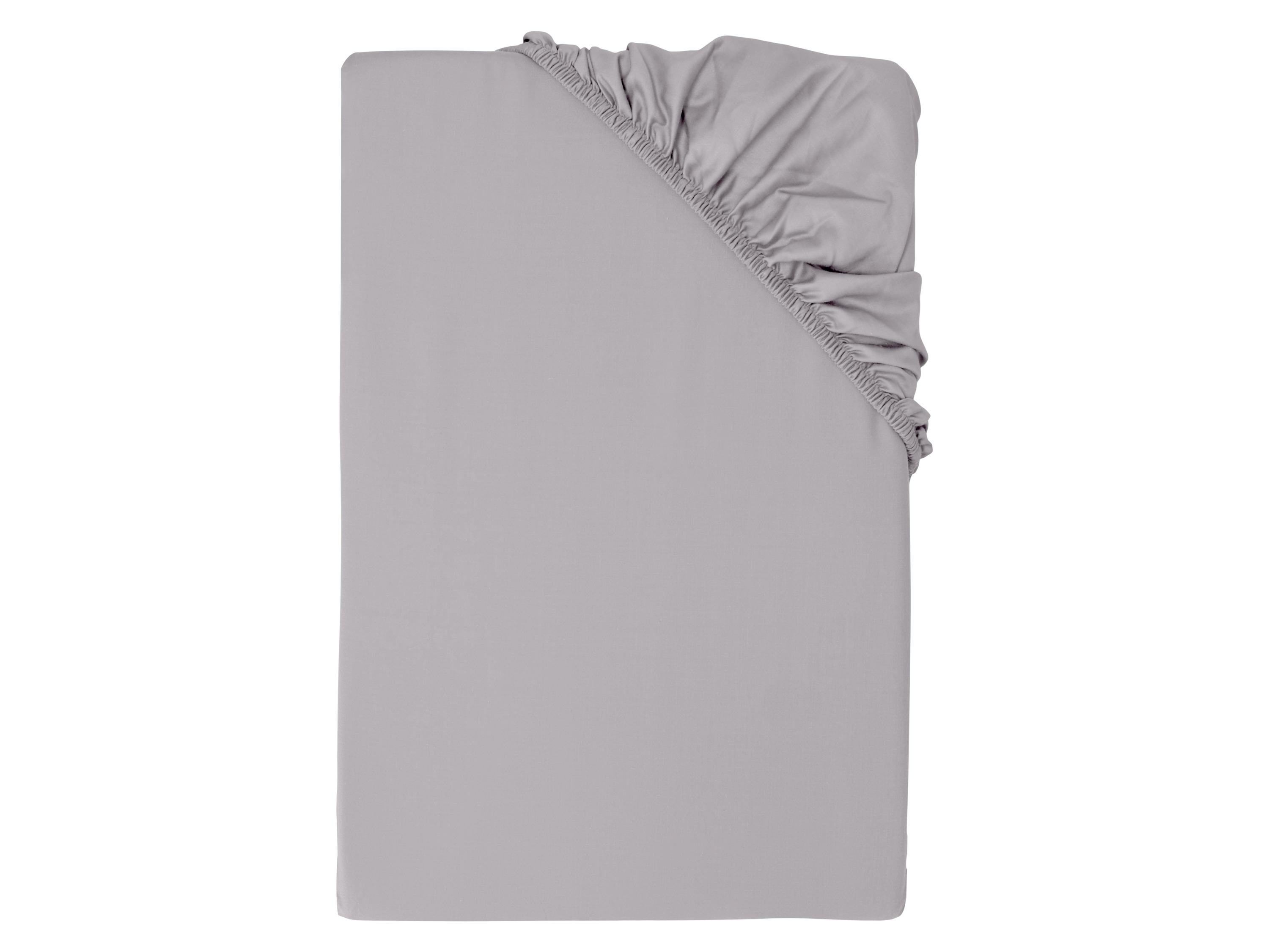 LIVARNO® Luksusowe prześcieradło satynowe z bawełny i wiskozy bambusowej z gumką, 90-100 x 200 cm (Szary)