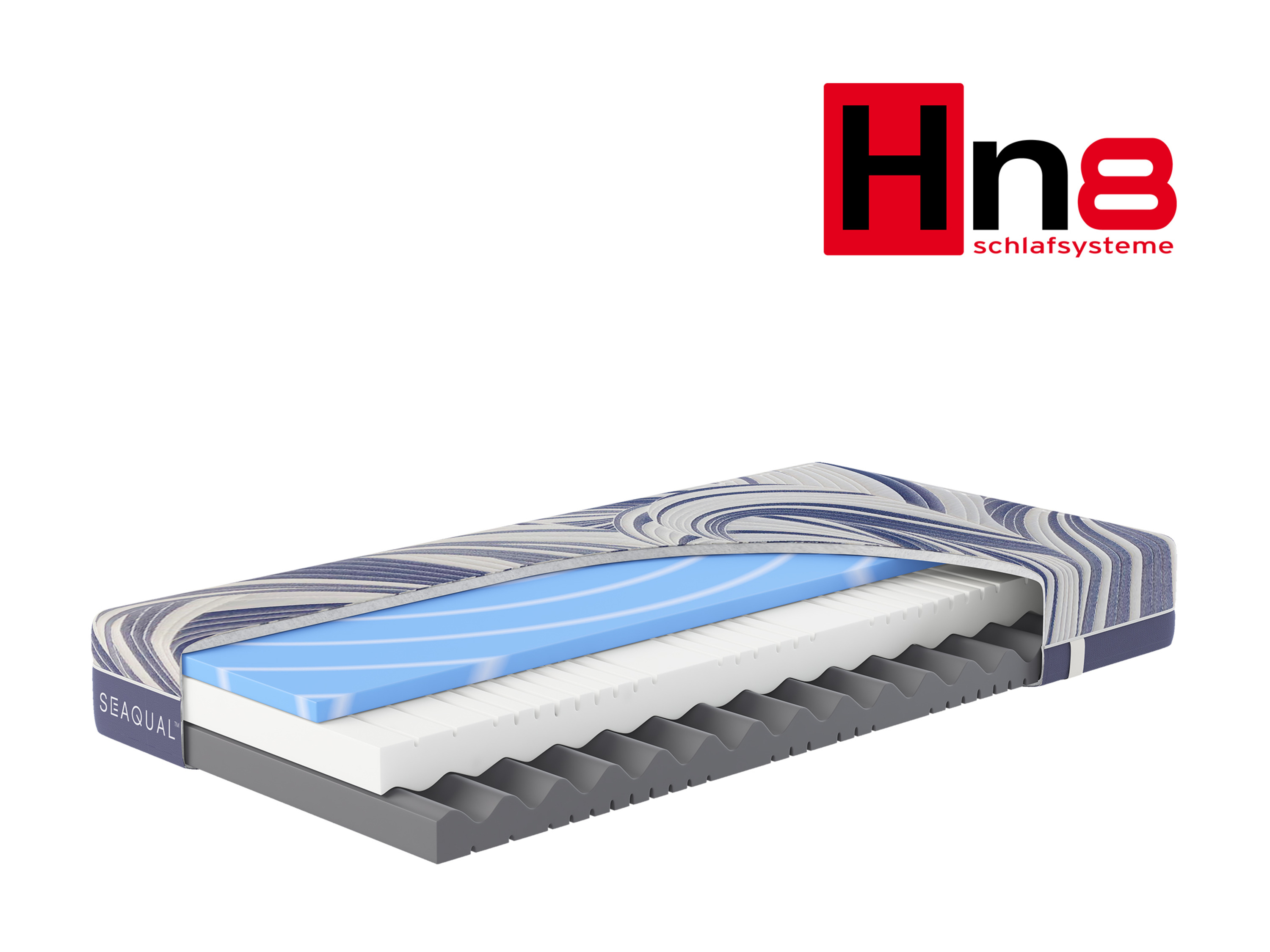 HN8 SCHLAFSYSTEME Materac z pianki komfortowej 7-strefowy Ocean Clean KS (H2, 80 x 200 cm)