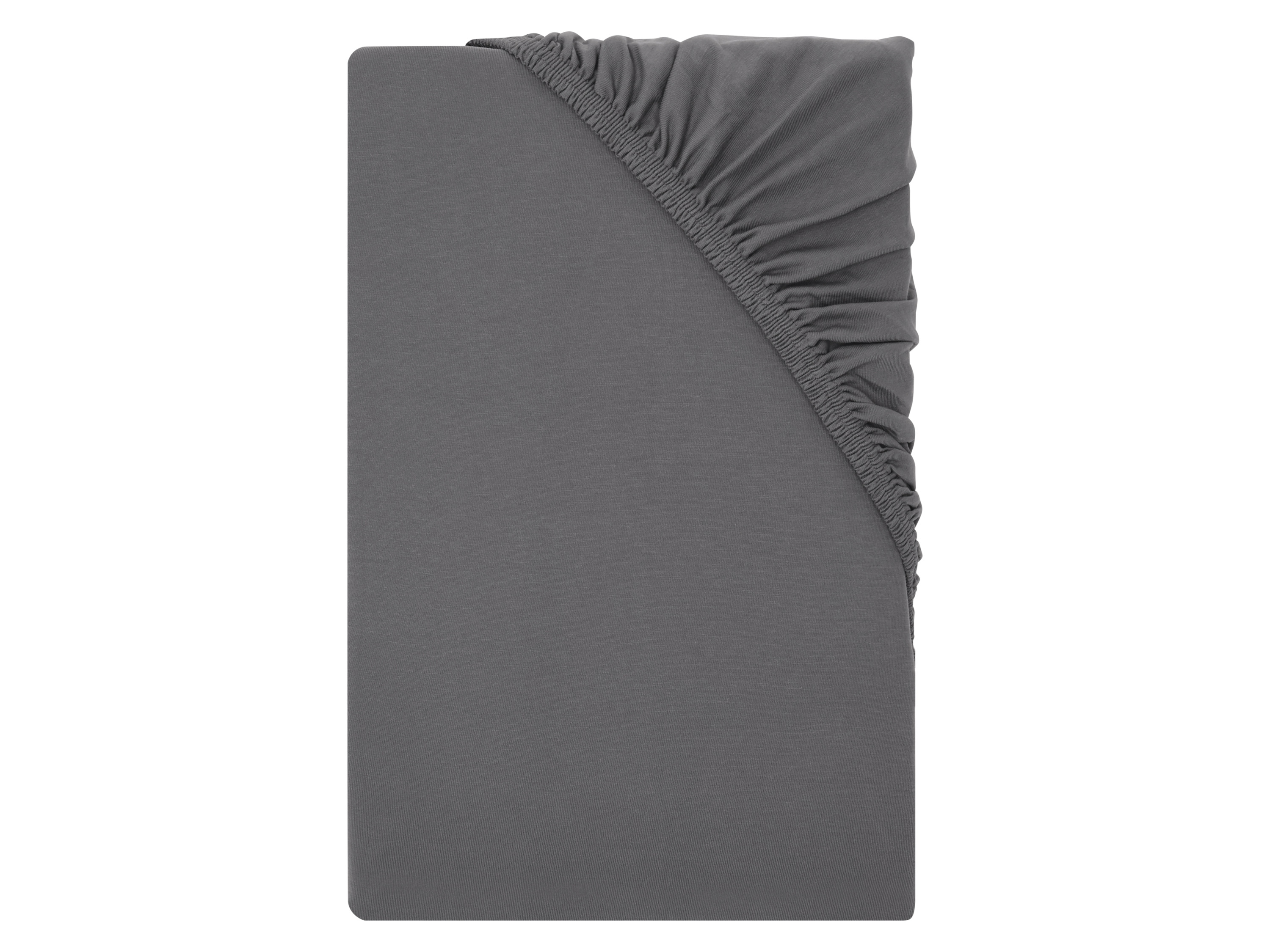 LIVARNO® Prześcieradło z dżerseju z gumką, 180-200 x 200 cm (Ciemnoszary)
