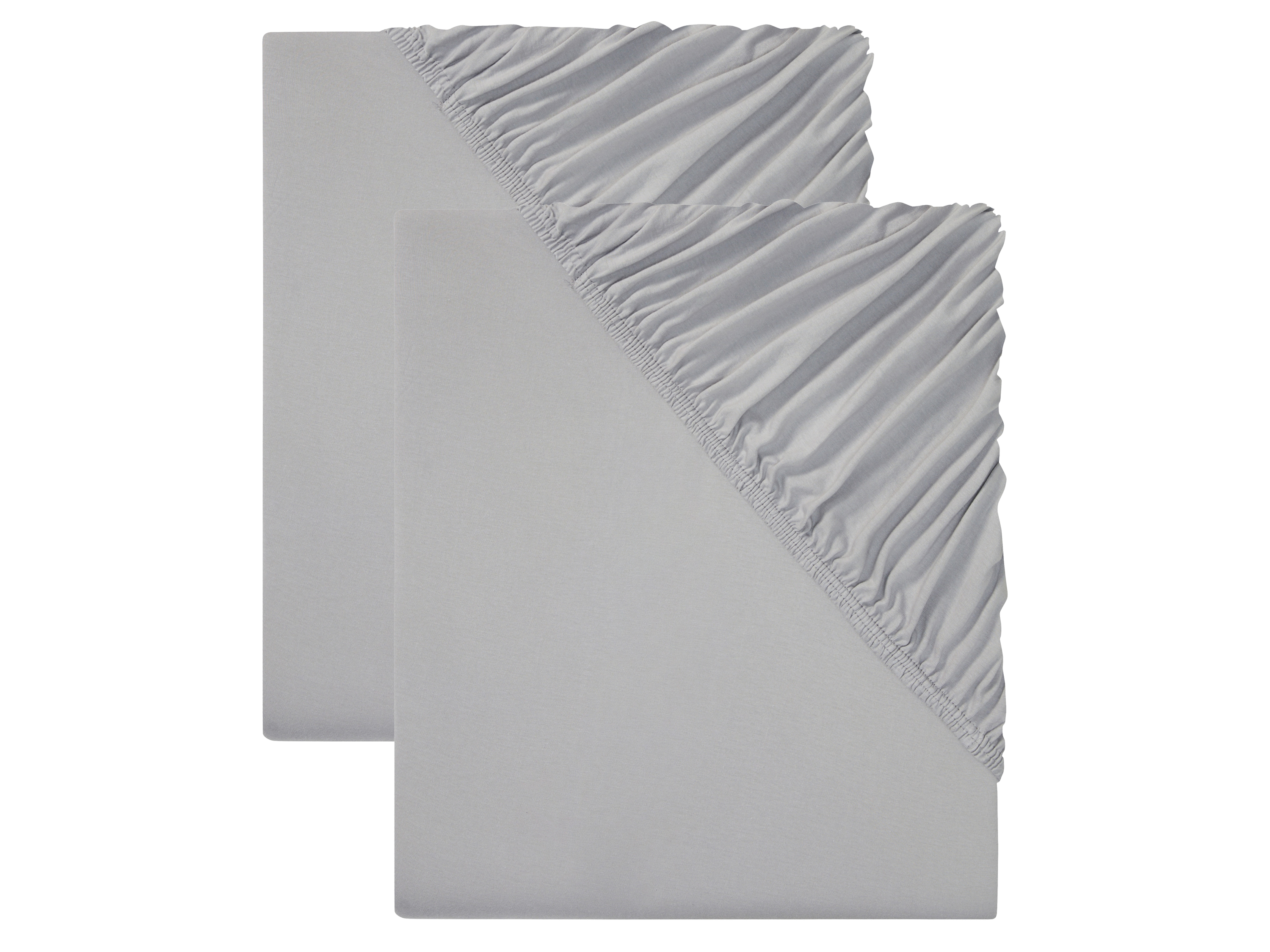LIVARNO HOME Komplet prześcieradeł z dżerseju z gumką, 140-160 x 200 cm (Jasnoszary)