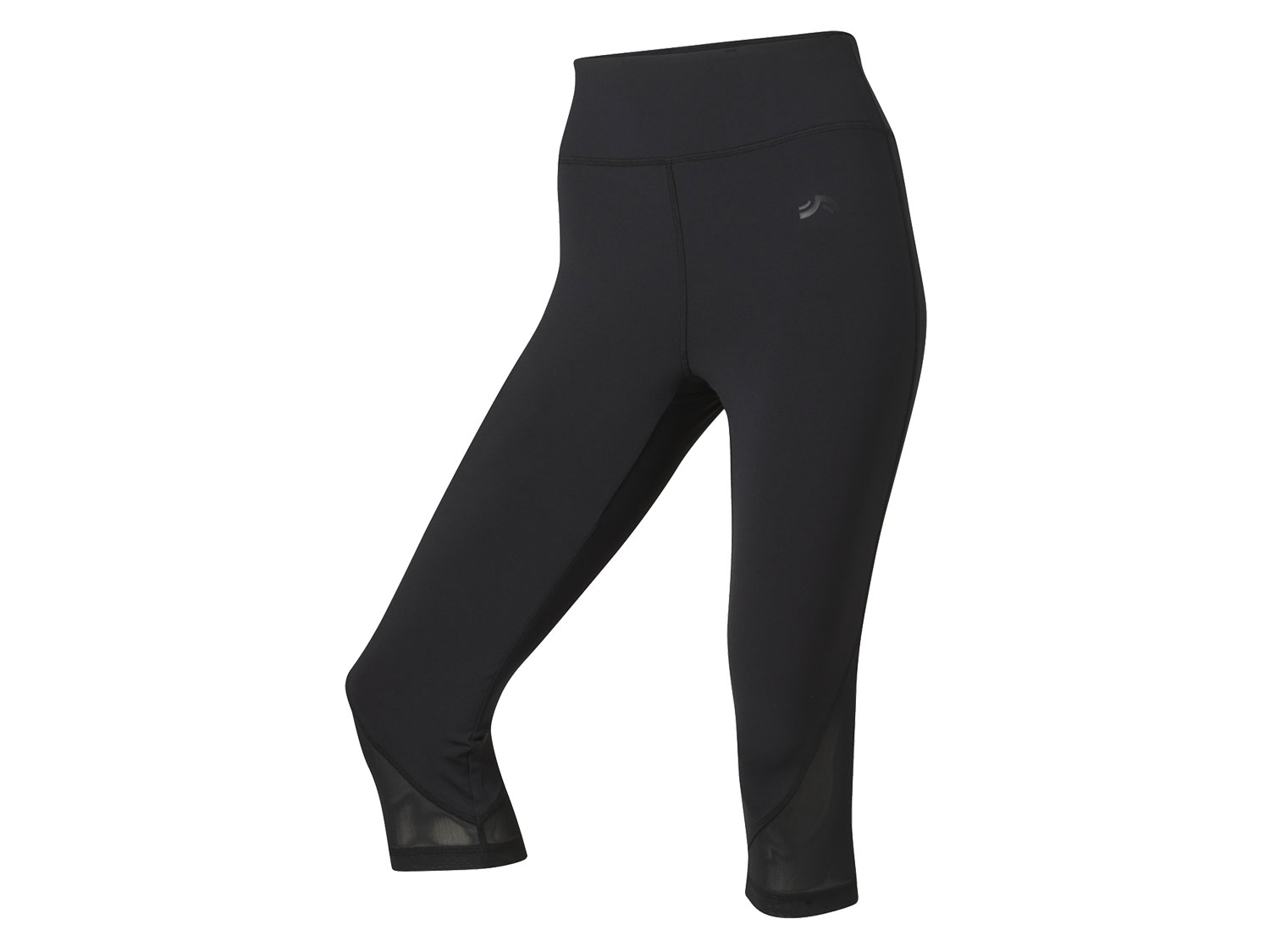 CRIVIT Legginsy sportowe damskie 3/4 (Czarny, XS (32/34))