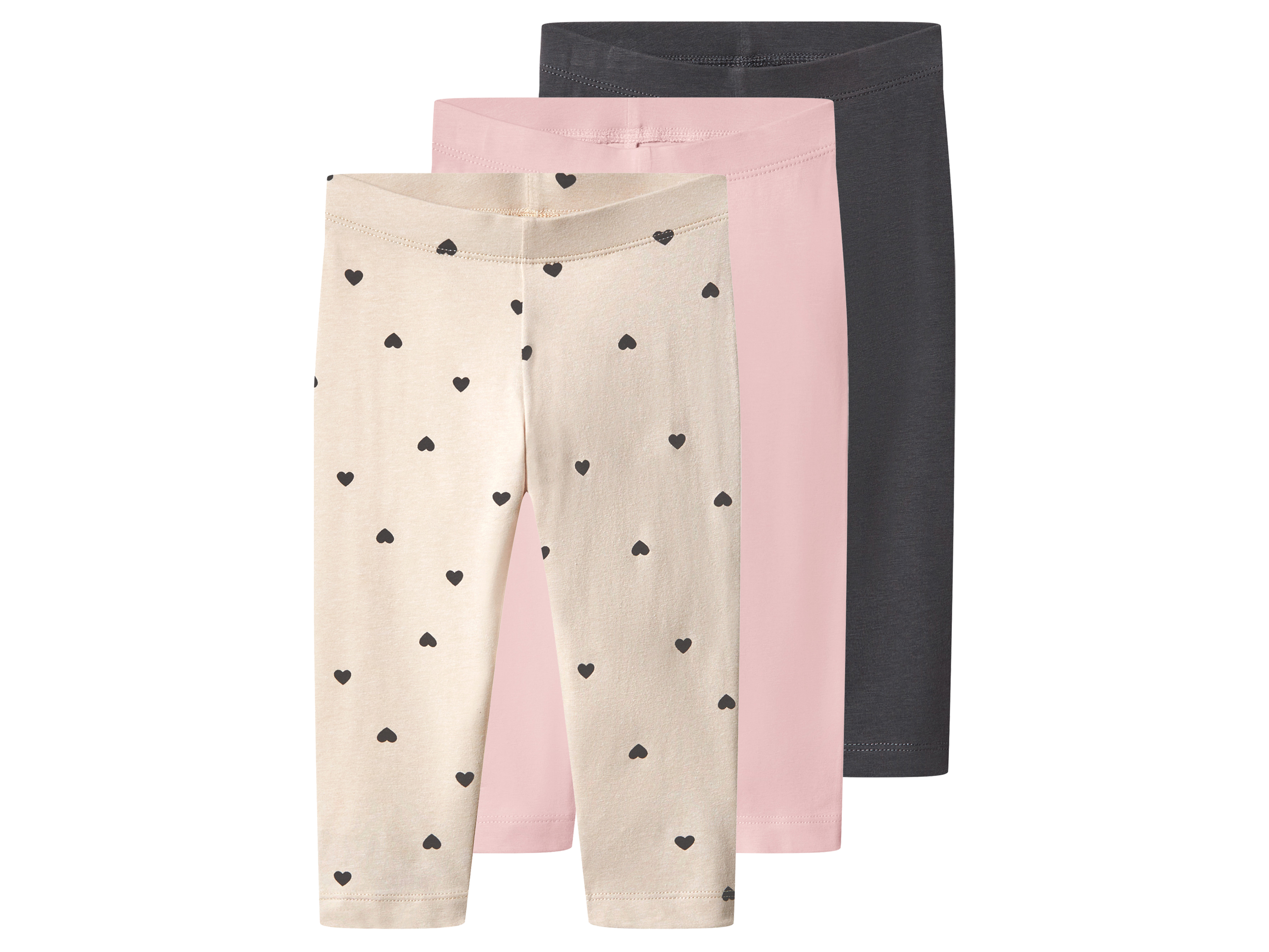 LUPILU® Legginsy 3/4 dziecięce z bawełną, 3 pary 