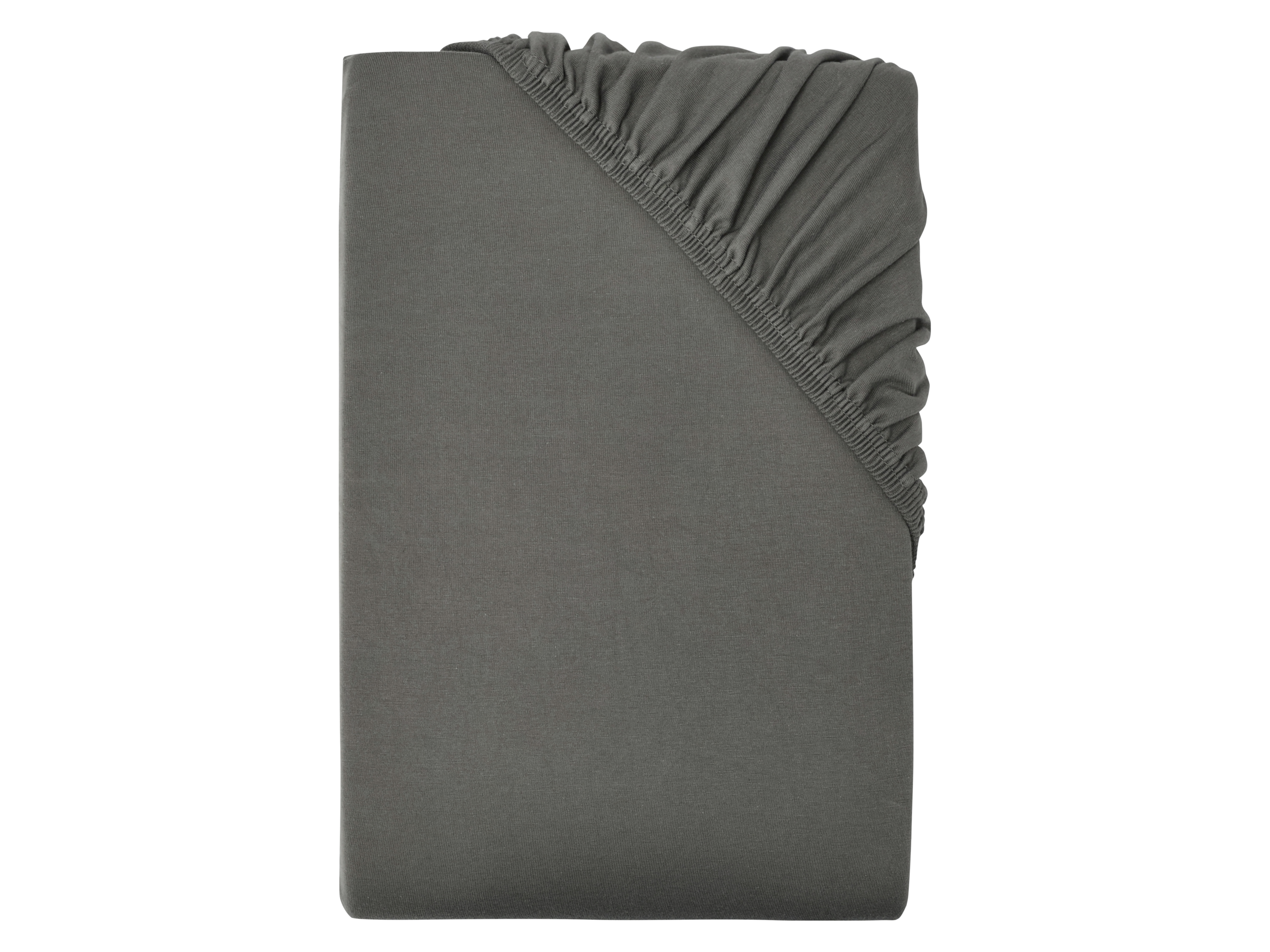 LIVARNO HOME Prześcieradło dżersejowe z bawełny z gumką, 90-100 x 200 cm (Szary)