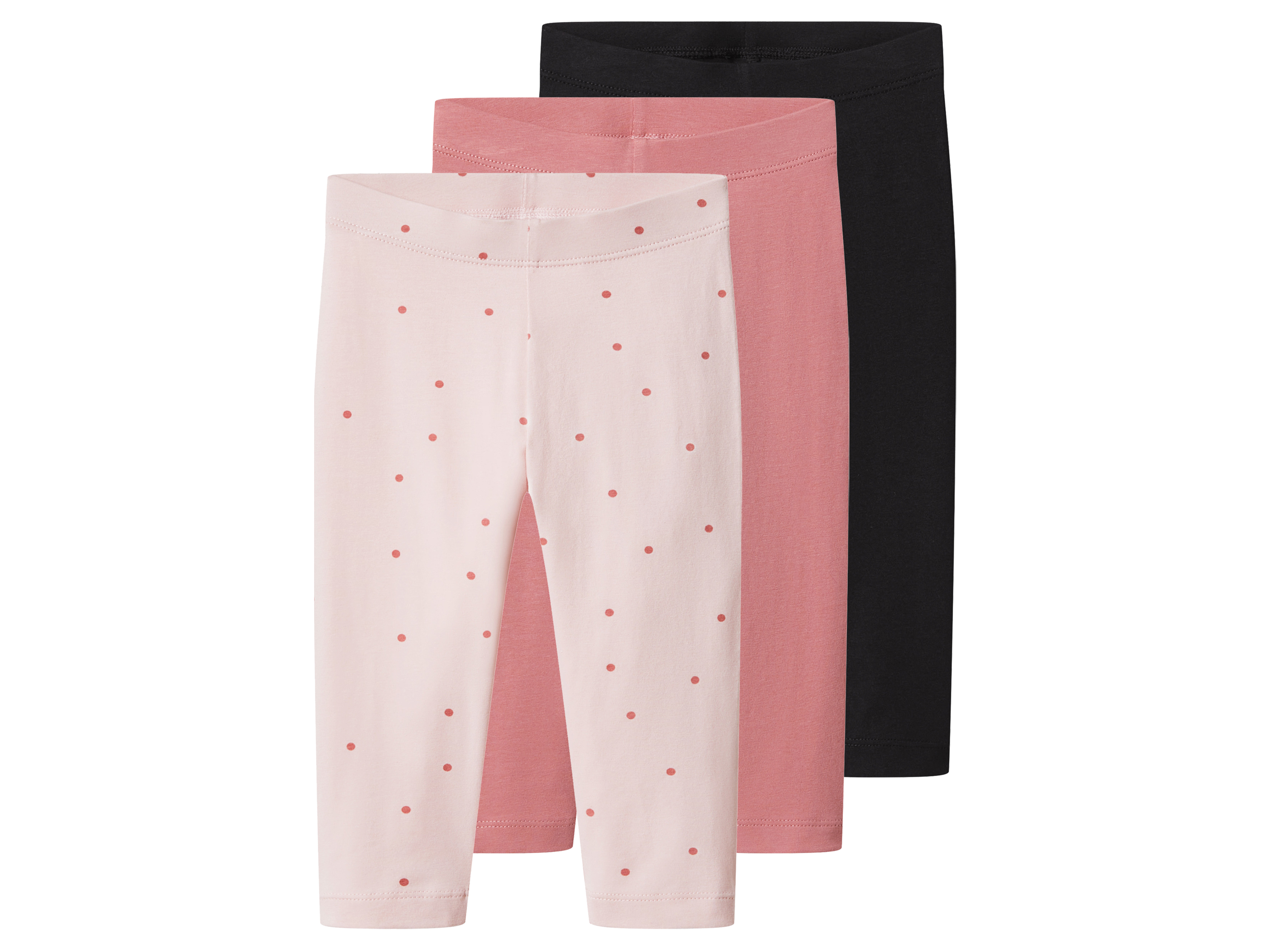 LUPILU® Legginsy 3/4 dziecięce z bawełną, 3 pary 