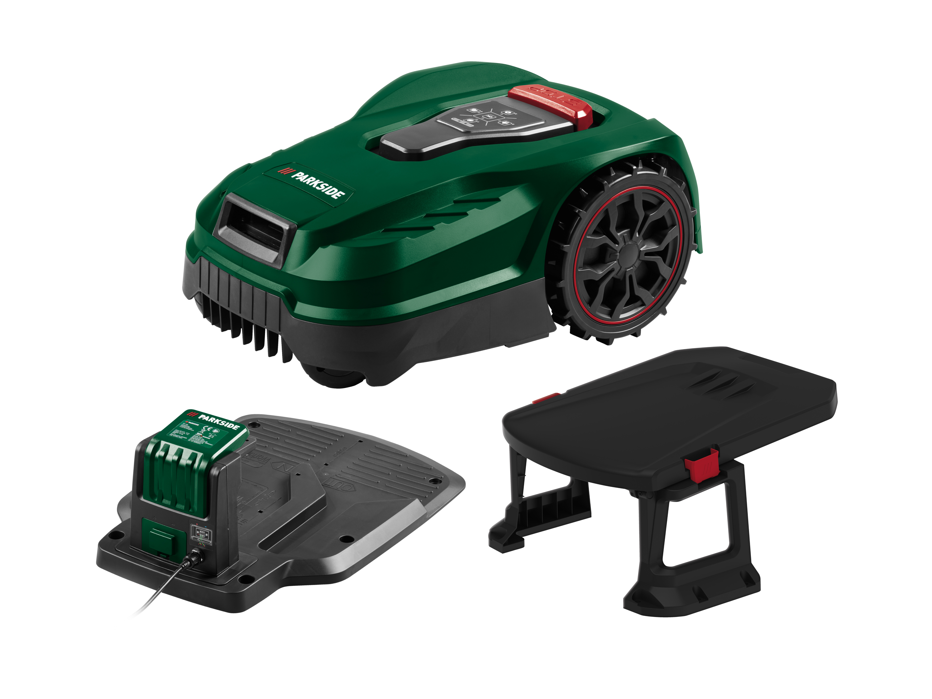 PARKSIDE® Zestaw Akumulatorowy robot koszący, 20 V z akumulatorem, stacją ładującą i garażem
