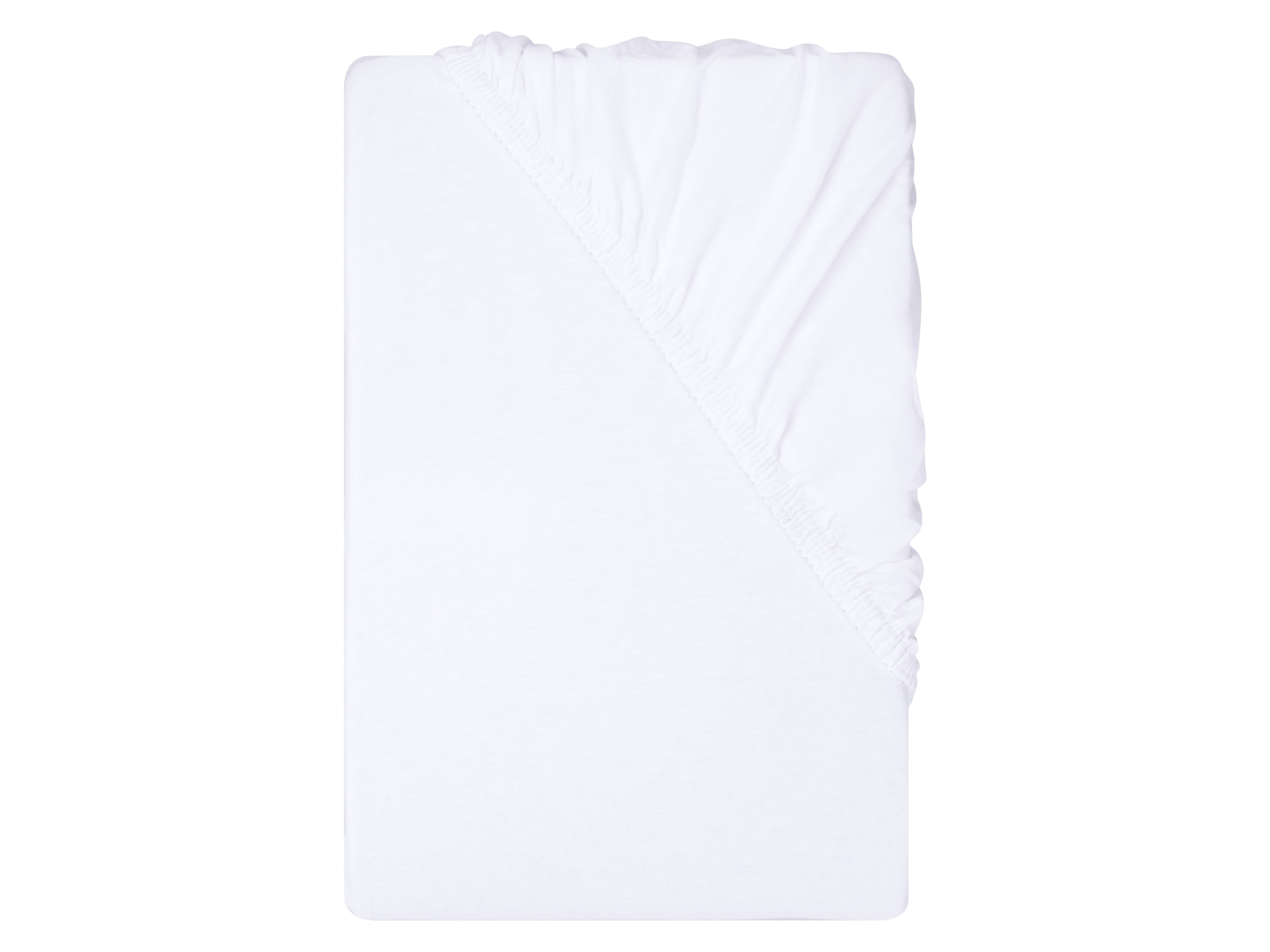LIVARNO® Prześcieradło z dżerseju z gumką, 140-160 x 200 cm (Biały)