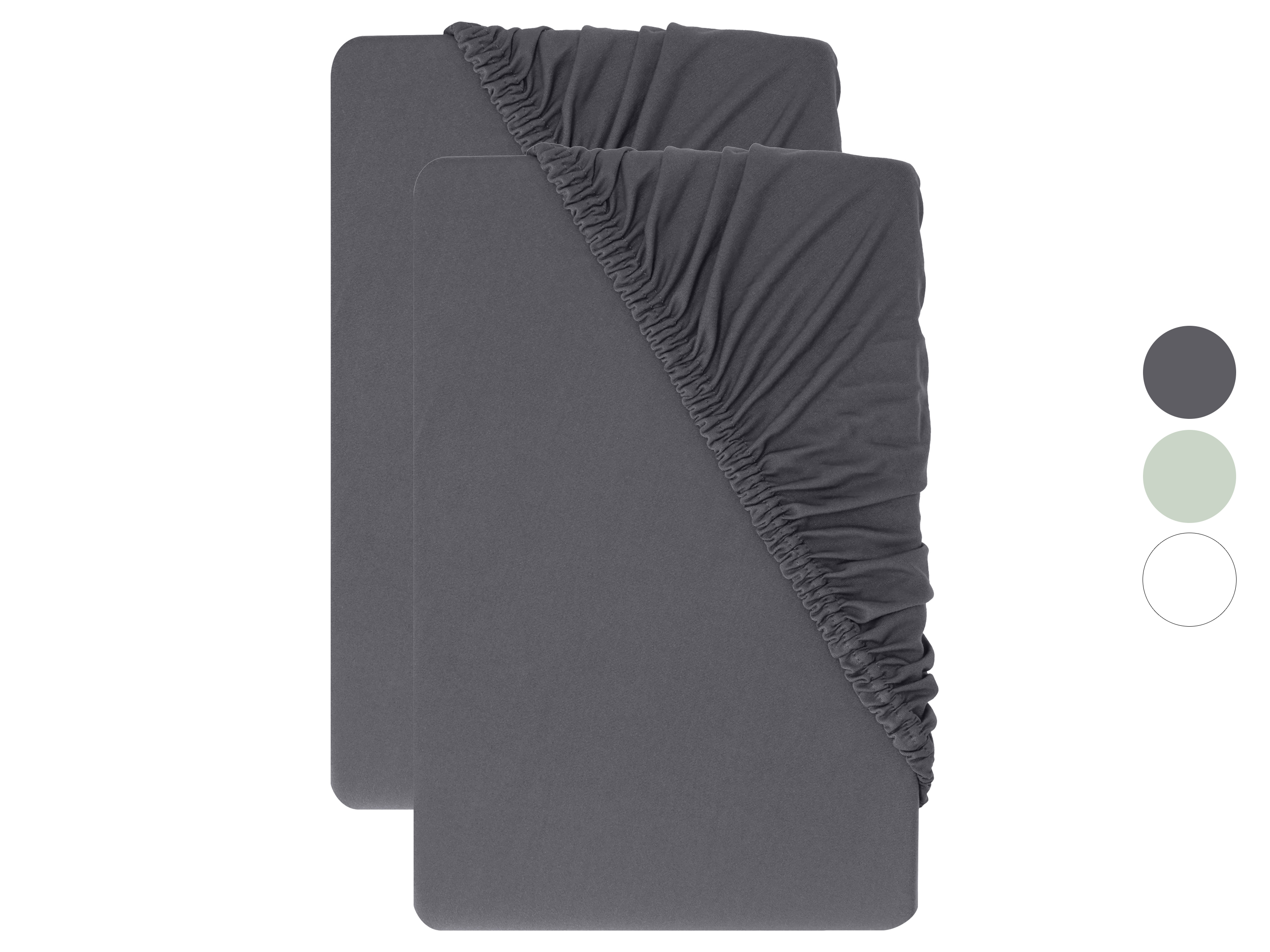 LIVARNO® Komplet 2 prześcieradeł z mikrowłókna z gumką, 180-200 x 200 cm