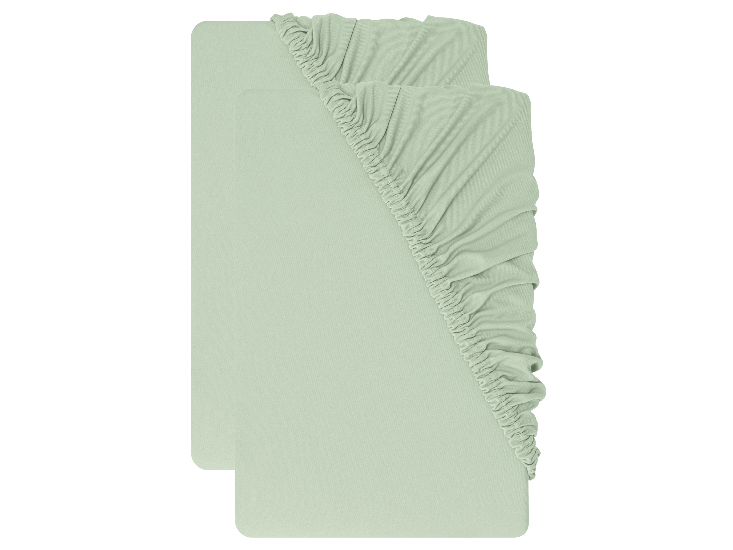 LIVARNO® Komplet 2 prześcieradeł z mikrowłókna z gumką, 180-200 x 200 cm (Zielona)