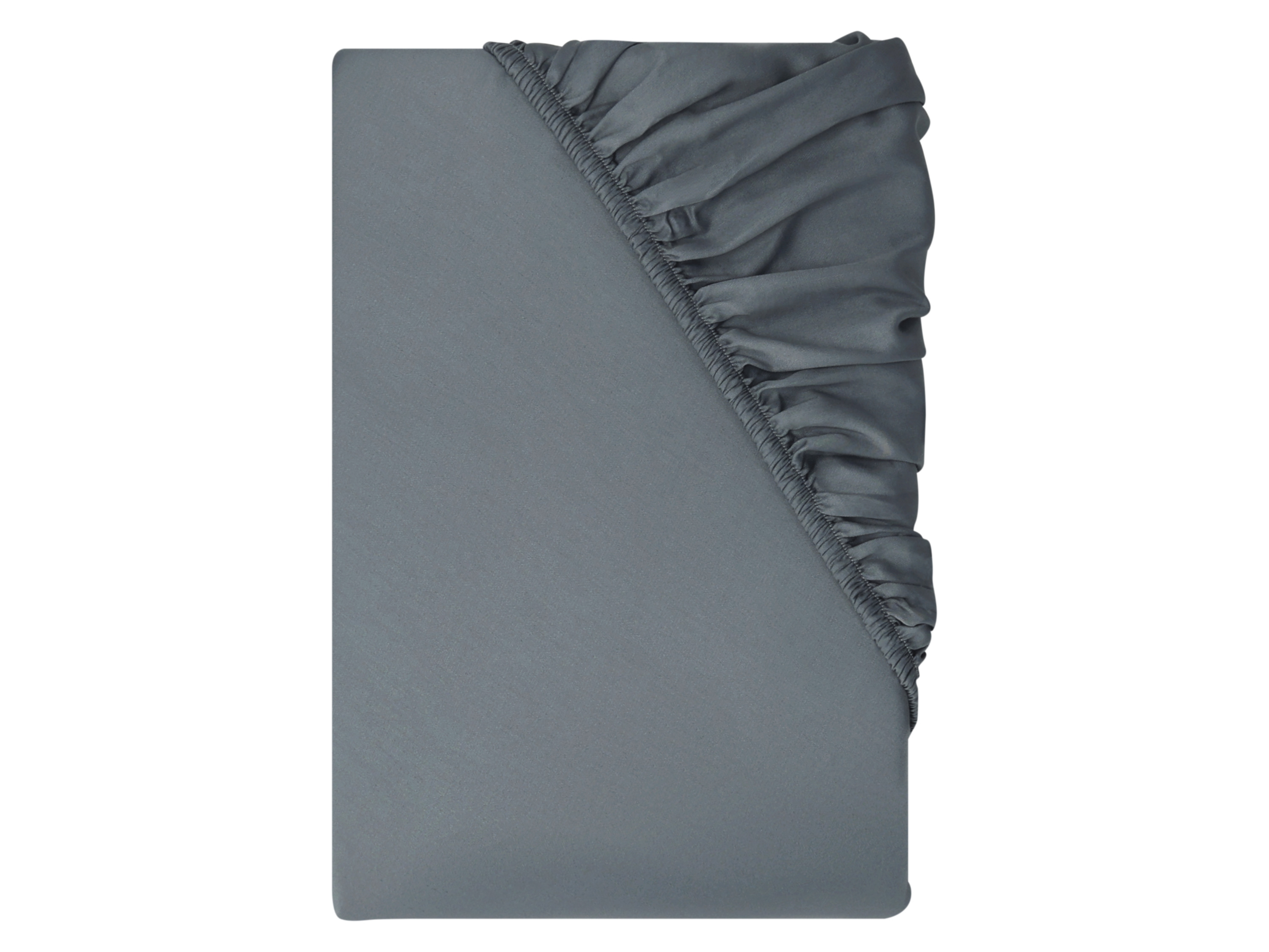 LIVARNO® Prześcieradło z bawełny satynowej z gumką, 90-100 x 200 cm (Ciemnoszary)