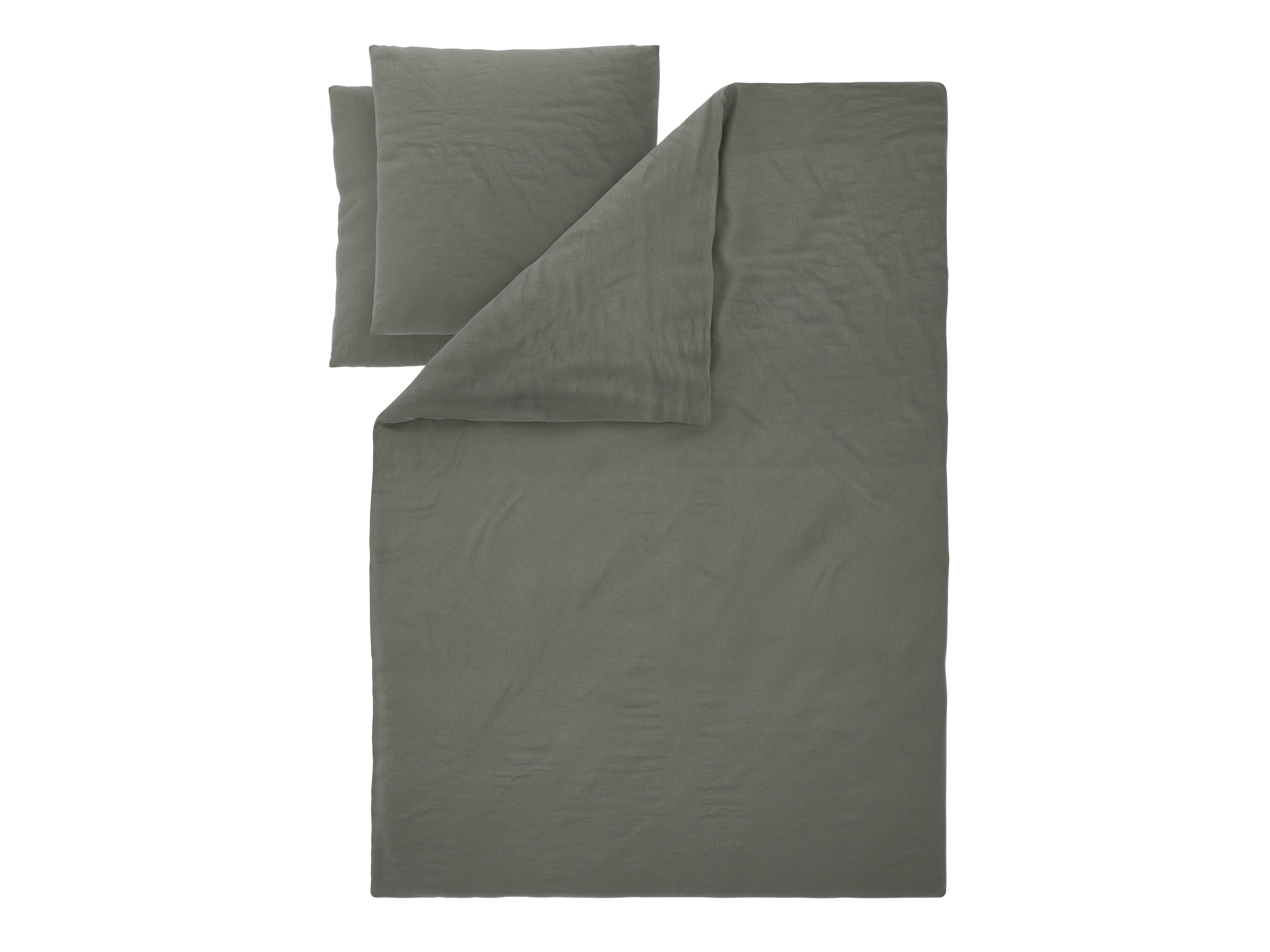 LIVARNO® Pościel bawełna len King Size 220 x 200 cm (Zielona)