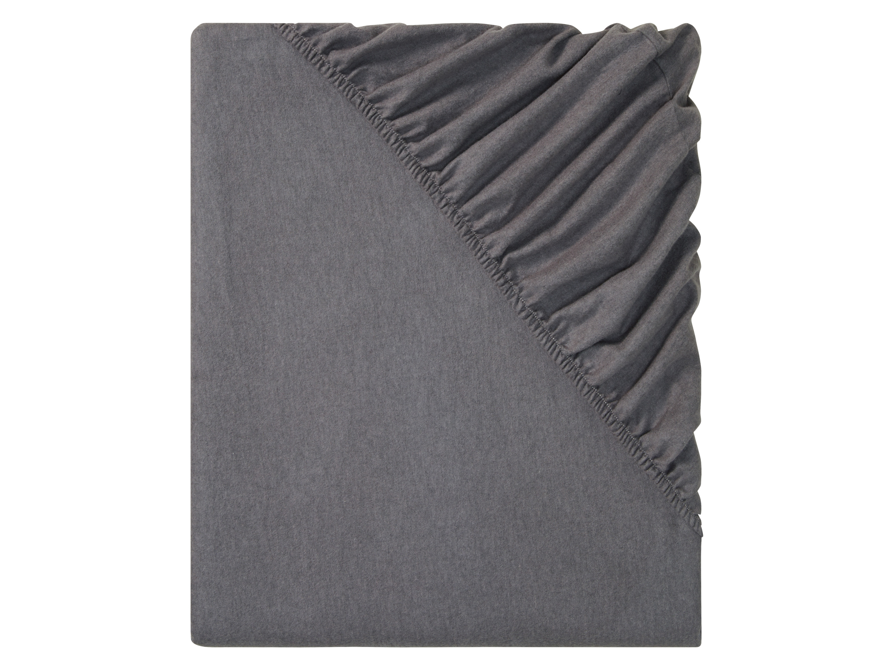 LIVARNO HOME Prześcieradło z gumką z flaneli,  90-100 x 200 cm (Ciemnoszary)