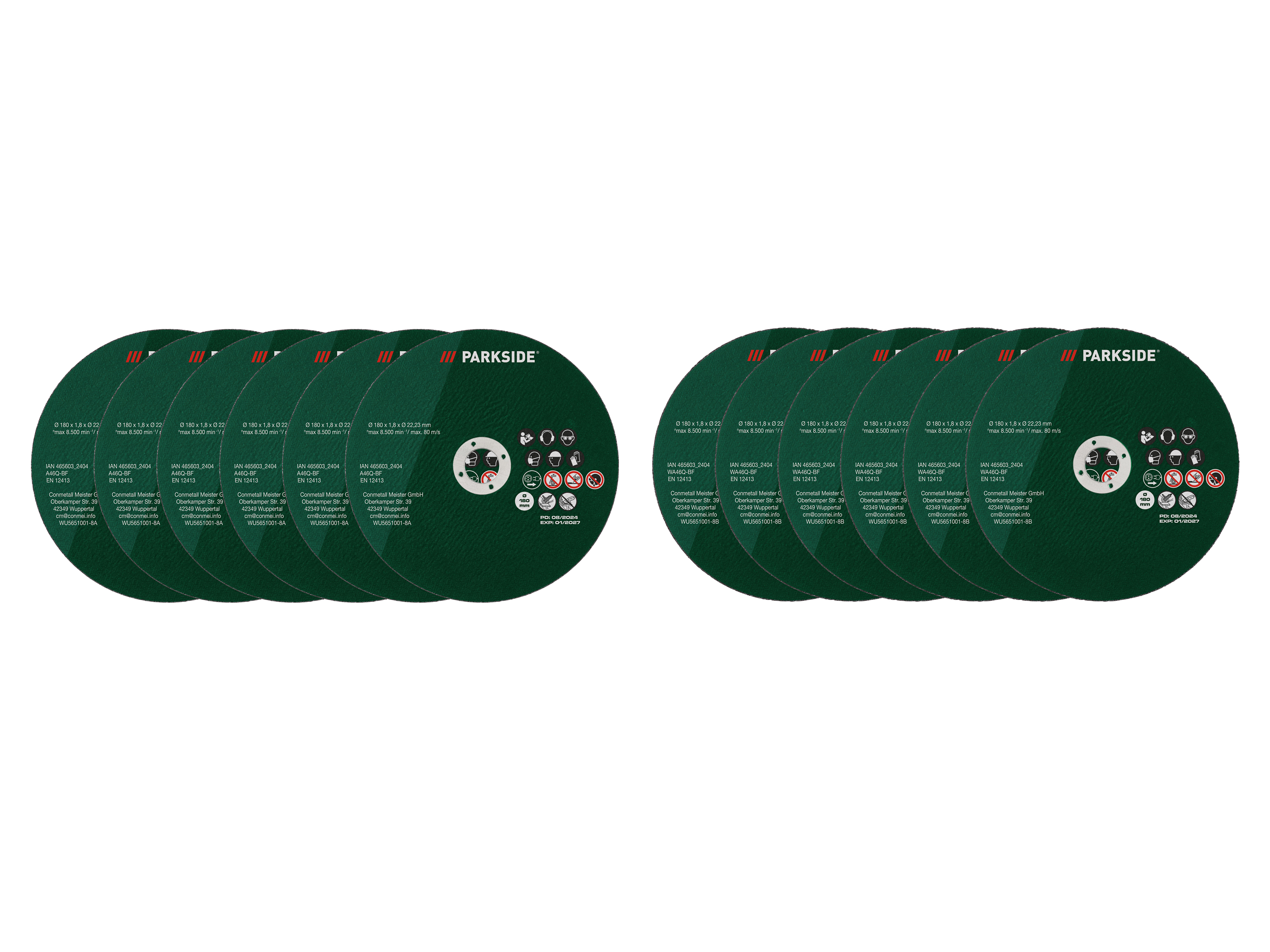 PARKSIDE® Tarcza do cięcia metalu lub stali nierdzewnej, 6 sztuk