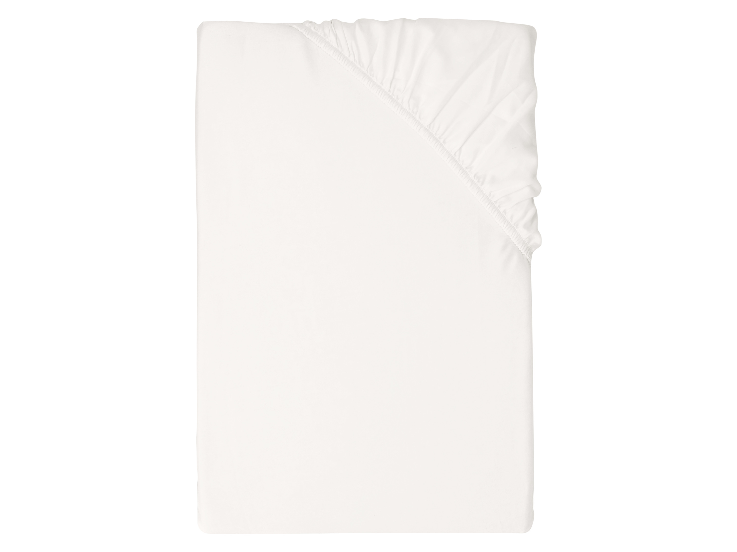 LIVARNO® Luksusowe prześcieradło satynowe z bawełny i wiskozy bambusowej z gumką, 180-200 x 200 x 27cm (Biały)