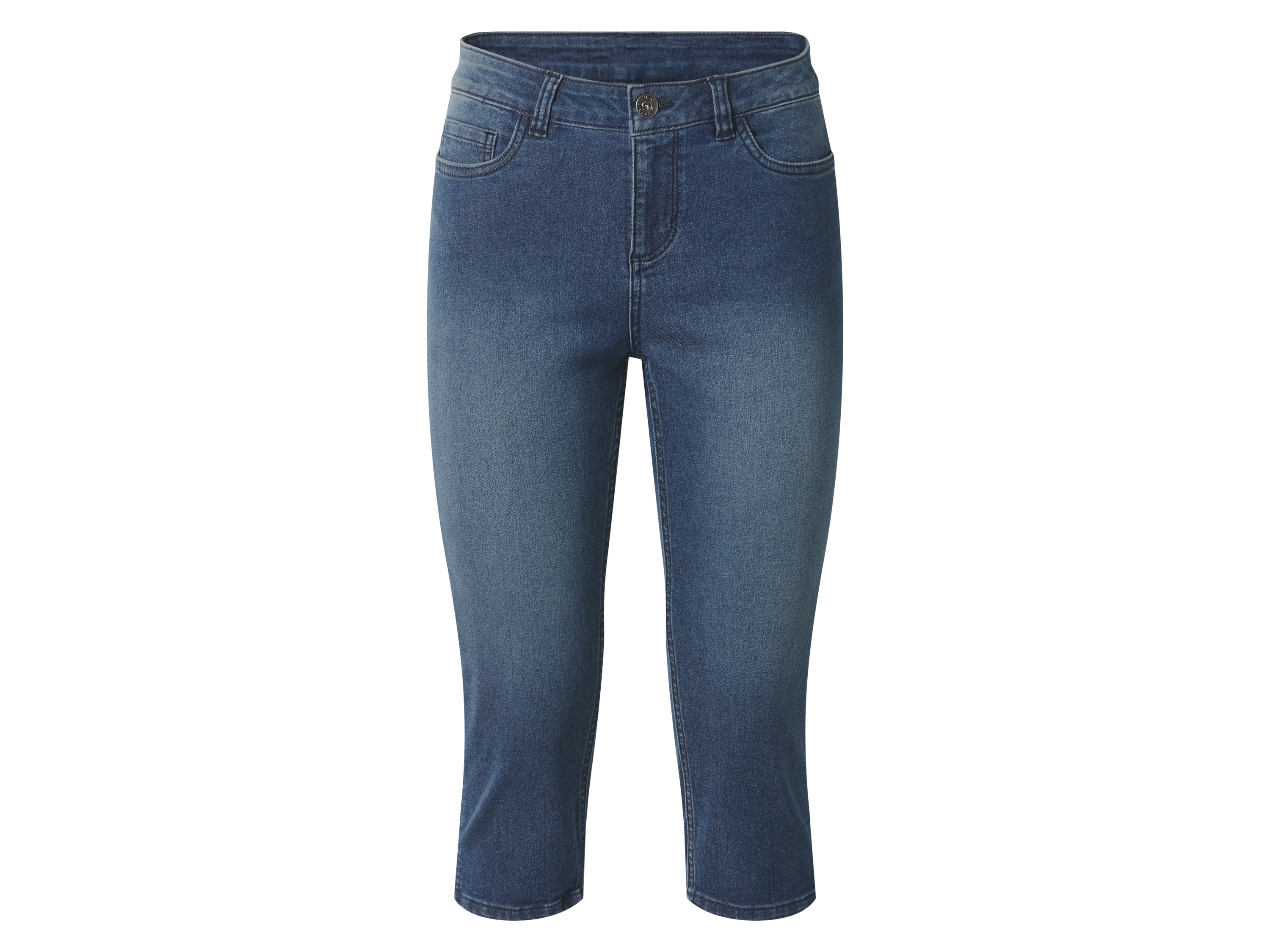 ESMARA® Jeansy capri slim fit damskie (Ciemnoniebieski, 38)